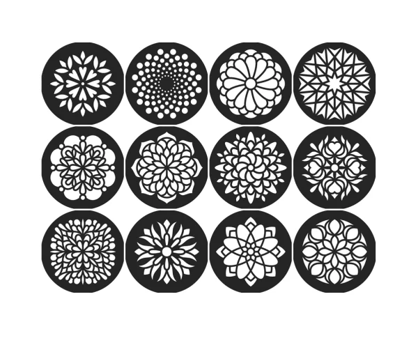 12 Small round stencil set 5,5cm