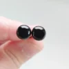 ogon-glas-svart-8mm SVarta ögon av glas till dina figurer och skulpturer av polymerlera