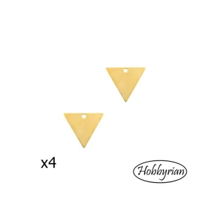 Mellandelar Triangel 21x8mm – Guldpläterade 24K 4st