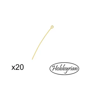 Öglepinnar 50mm Guldpläterade 18K 20st