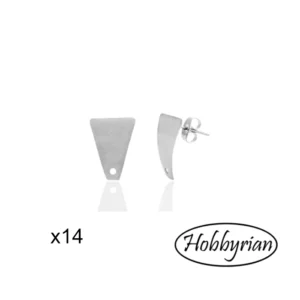 Öronstift Trapets med hål 10x16mm Rostfritt 14st