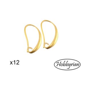 Öronkrokar Njurformade 19mm Antikguldfärg 12st