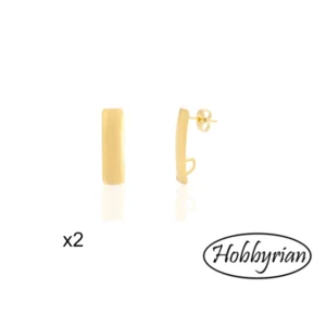 Öronstift Avlånga med ögla 21x6mm Guldpläterat 14K 2st