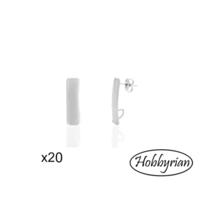 Öronstift Avlånga med ögla 21x6mm Rostfritt stål 20st
