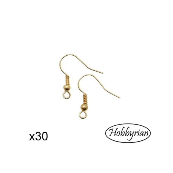 Öronkrokar Guldpläterade 18k 30st